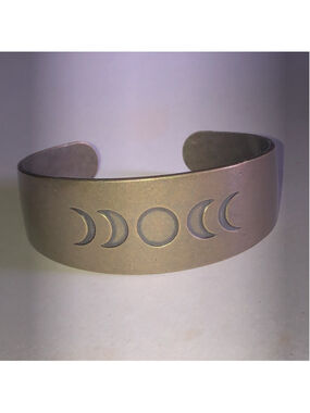 Brass Moon Phase Boho Cuff Bracelet